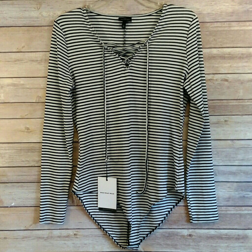 3/$25 - Who What Wear - Lace Up Body Suit